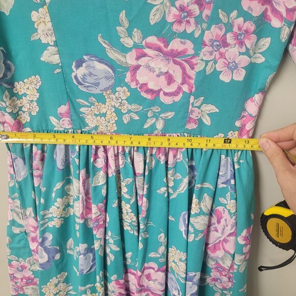 Laura Ashley Vintage 80s Floral Dress EUC size 8 - Picture 3 of 13